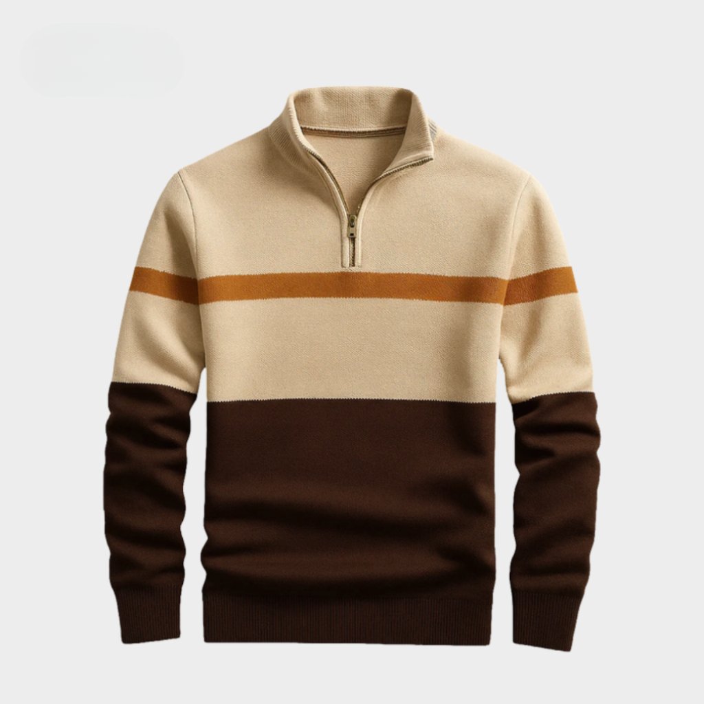 Heritage Stripe Zip Knit Sweater